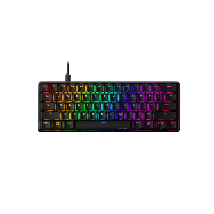 Геймърскa механична клавиатура HyperX Alloy Origins 60, HyperX червени суичове, Черен
