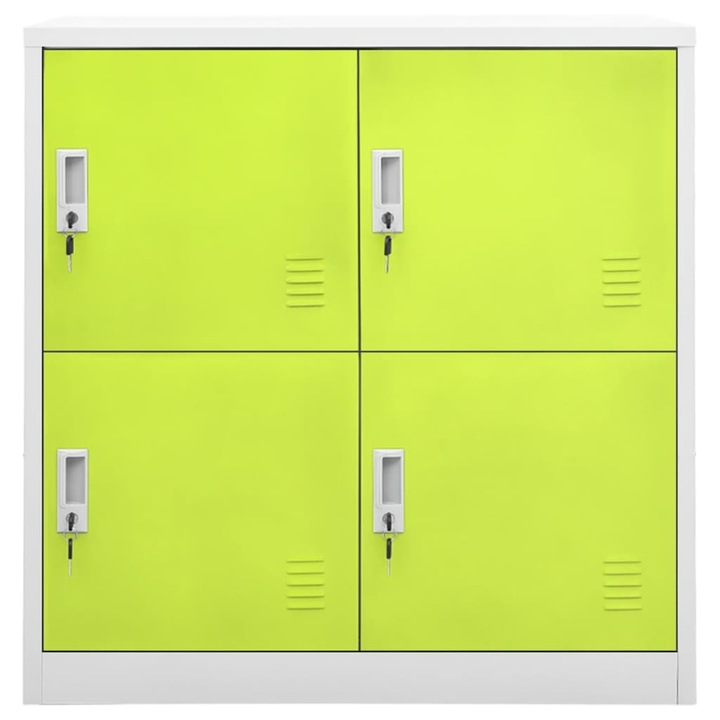 Заключващ се шкаф vidaXL, Светлосиво и зелено, 90x45x92,5 см, Стомана, 20.5 kg