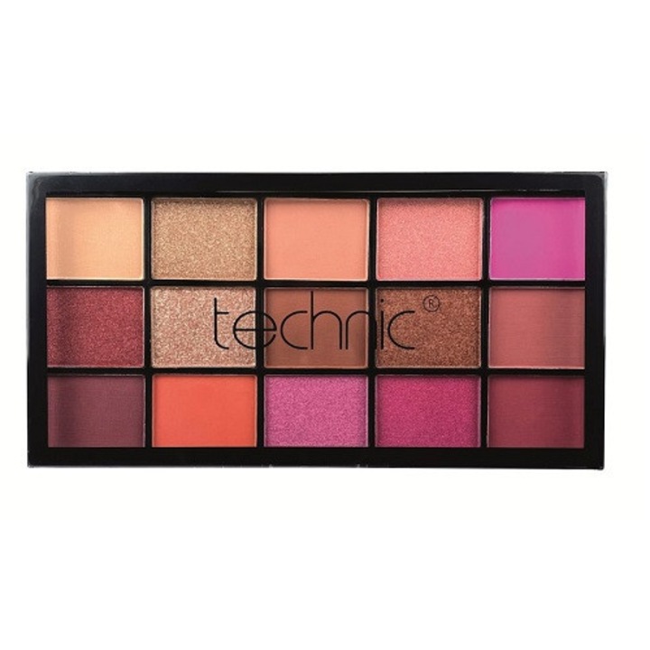 Палитра сенки за очи, Technic, Hot Love, 15 цвята