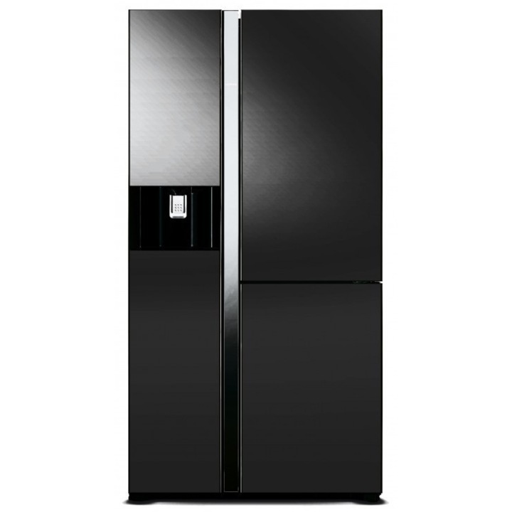 Трикрилен хладилник с фризер Hitachi R-M700VAGRU9X-2 (MIR), 651 литра, Диспенсър за вода, No Frost, Инверторен компресор, Клас G, Огледален
