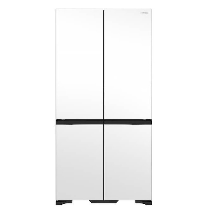 Четирикрилен хладилник Hitachi R-WB640VRU0X (MGW), Общ капацитет 514 л., Клас F, Бяло матово стъкло