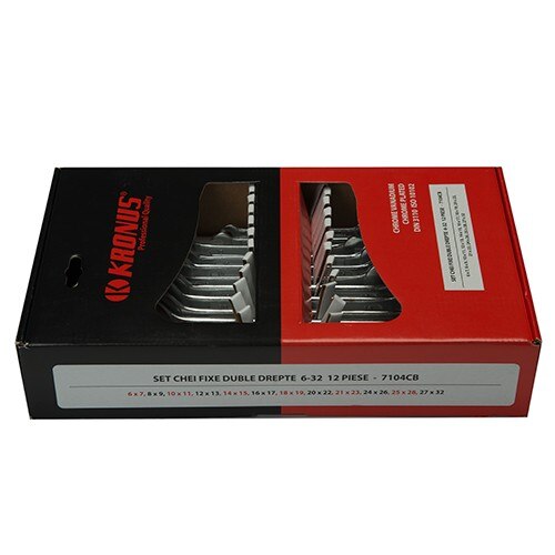 Set chei fixe duble drepte Kronus, 6-32/12 piese
