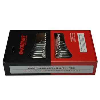 Set chei fixe duble drepte Kronus, 6-32/12 piese Set chei fixe duble drepte Kronus, 6-32/12 piese