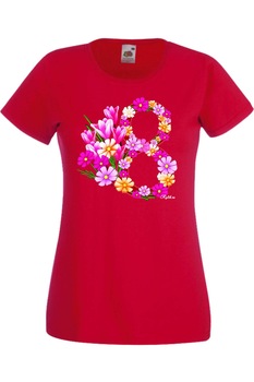 TraLaLa - Дамска Тениска Подарък 8-ми март ден на жената 8-ми Март 2, Червен