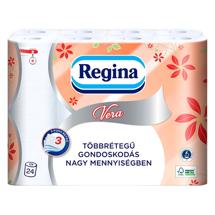 Regina Vera 3 rétegű toalettpapír, 24 tekercs