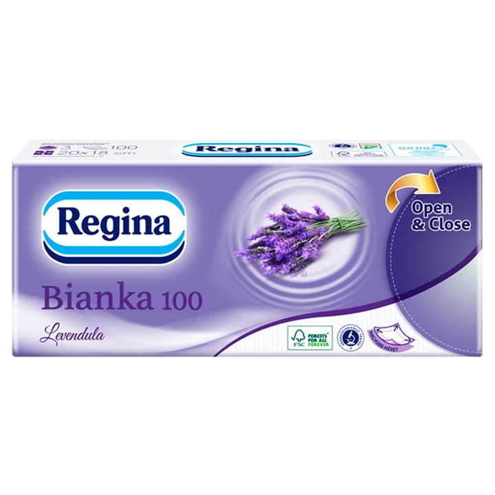 Regina Bianka Levendula 3 rétegű, illatosított papír zsebkendő, 100db