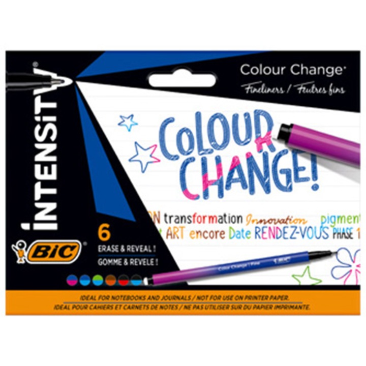Set 6 bucati fineliner BIC Intensity Color Change