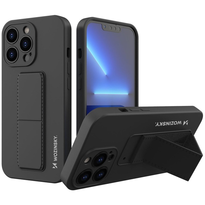 Калъф Wozinsky Kickstand, със стойка, за iPhone 13 Pro, черен
