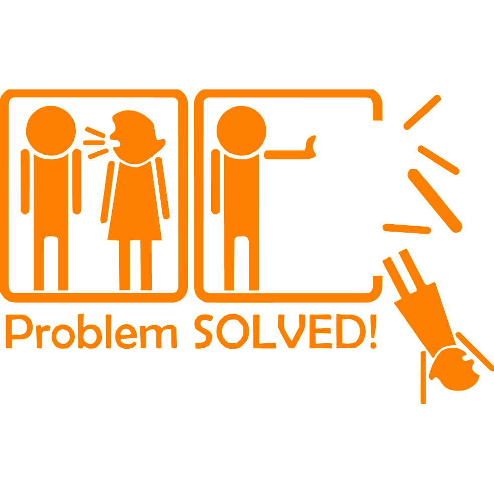 Sticker auto "Problem solved'', 17x10 cm, Portocaliu - eMAG.ro