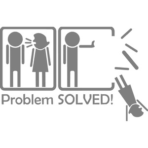 Sticker auto "Problem solved'', 17x10 cm, Roz - eMAG.ro