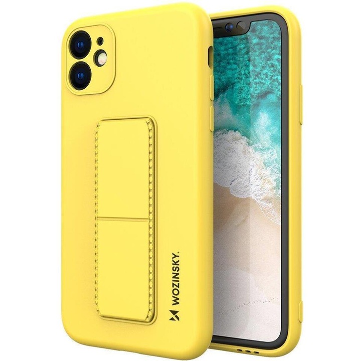 Калъф Wozinsky Kickstand, със стойка, за Samsung Galaxy A52s 5G / A52 5G / A52 4G, жълт
