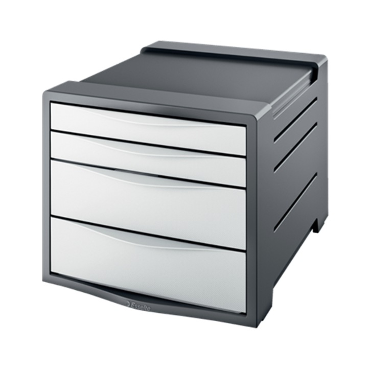 Dulap birou pentru documente, Esselte plastic, 4 sertare, Europost, Vivida alb