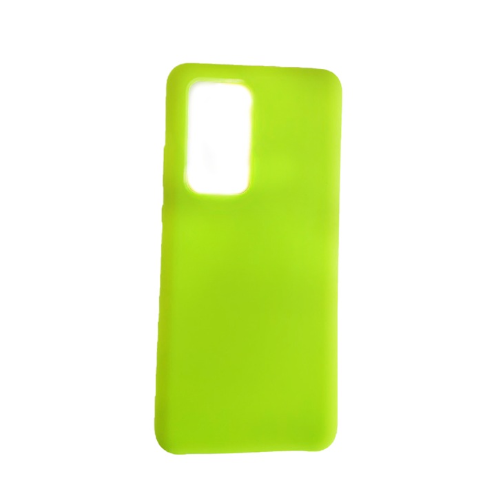 Husa Candy Silicone Compatibil cu Huawei P40 Pro/ P40 Pro Plus, Interior de microfibra, Ultra subtire, Flexibila, Verde Neon