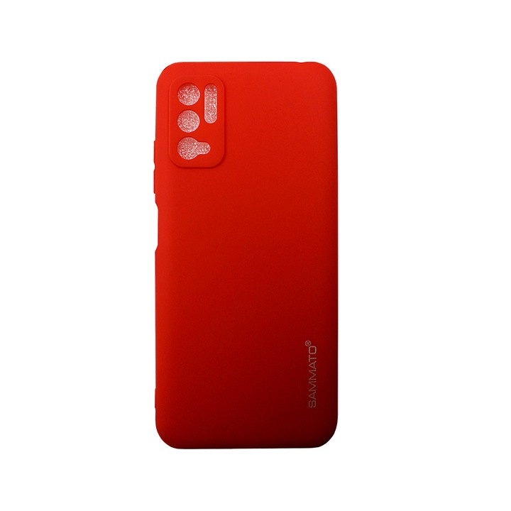 Силиконов калъф SAMMATO Clear за Xiaomi Redmi Note 10(5G) POCO M3 PRO 5G, гръб, червен