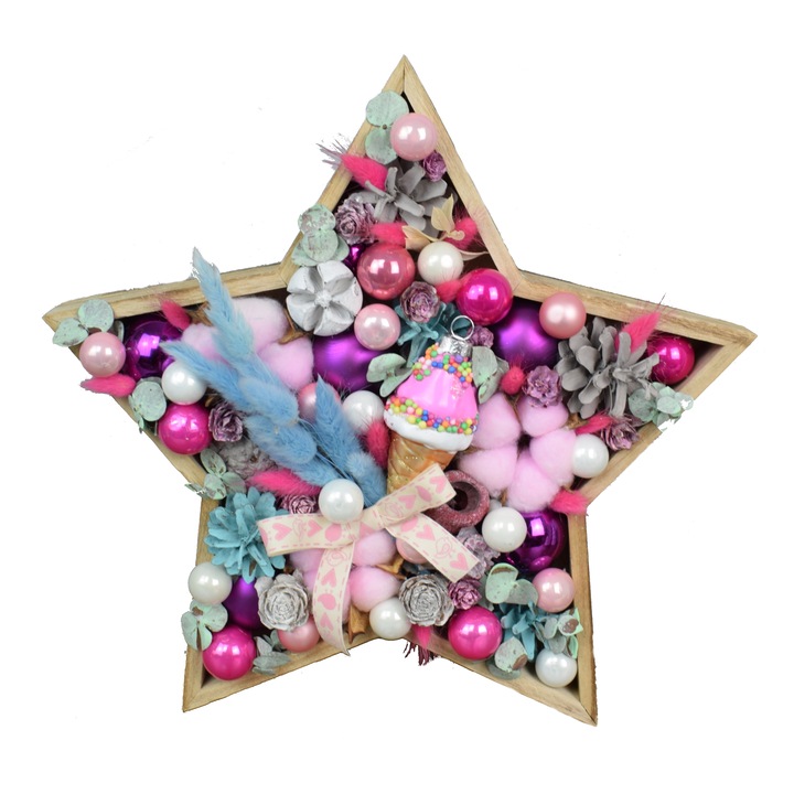 Decoratiune cu globulete, multicolor, 25 cm