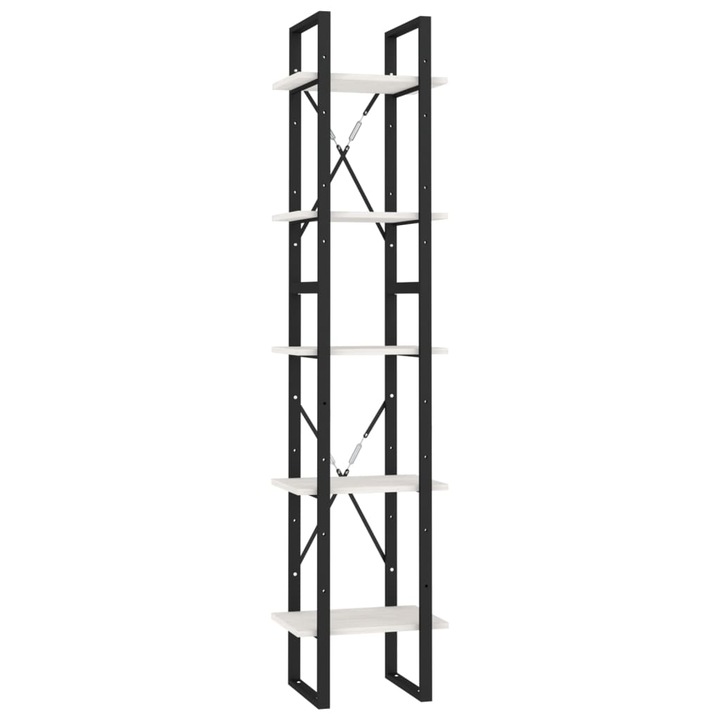 vidaXL ötszintes fehér fenyőfa könyvszekrény 40 x 30 x 175 cm 11.2 kg