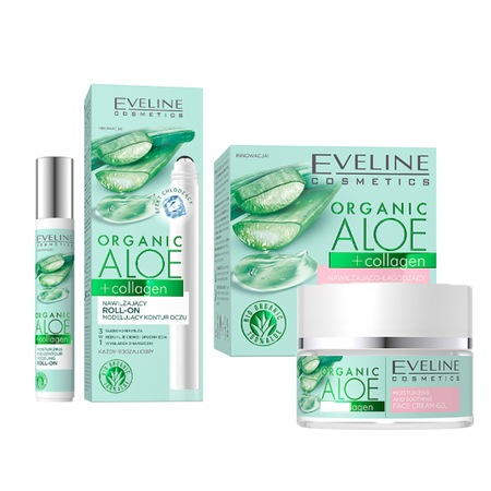 Eveline Cosmetics Organic Aloe&Collagen bőrápoló szett, arckrém, 50 ml ...