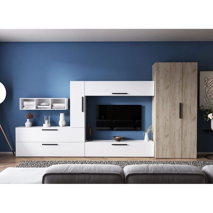 Living Pati 045cu Dulap, AlbMat, pal melaminat, L 355,8 x A 35 x H185 cm