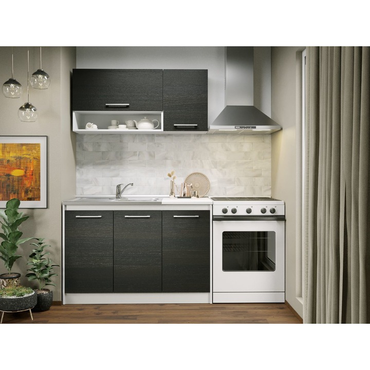 Set Bucatarie Mina, 120cm, c13, culoare /AlbFerara, Pal melaminat