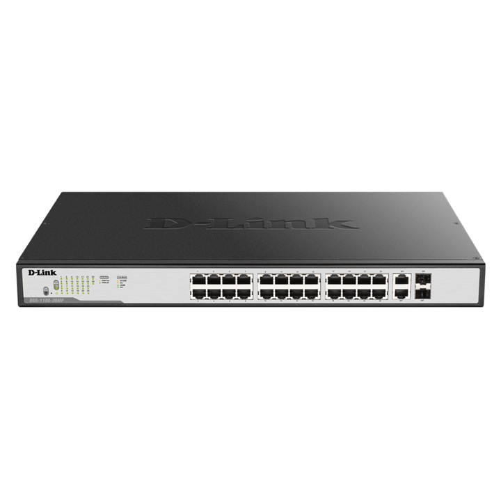 Превключвател D-Link DGS-1100-26, 24 порта, 10/100/1000 Mbps