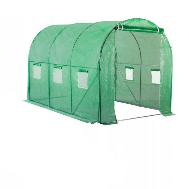 Folie pentru sera 300 x 200 x 200 cm, Bass Polska, 6 ferestre cu plase de tantari, inchidere cu fermoar, fara cadru, 4 kg