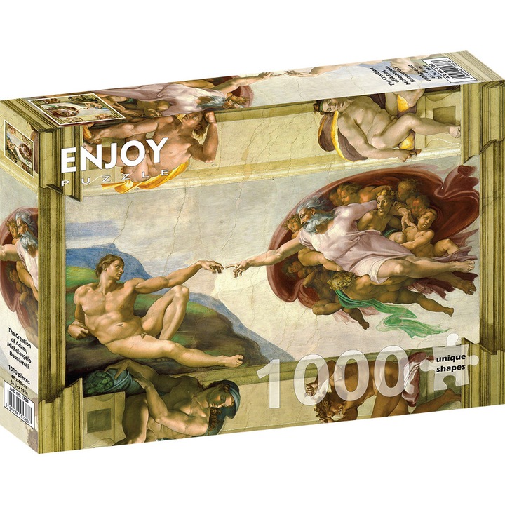Puzzle 1000 piese Enjoy – Michelangelo Buonarroti: The Creation of Adam