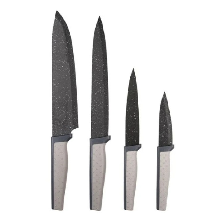 Set cutite pentru bucatarie, 4 bucati dimensiuni diferite, maner ergonomic