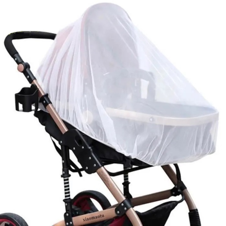 Elasztikus szúnyogháló babakocsihoz 140 cm fehér
