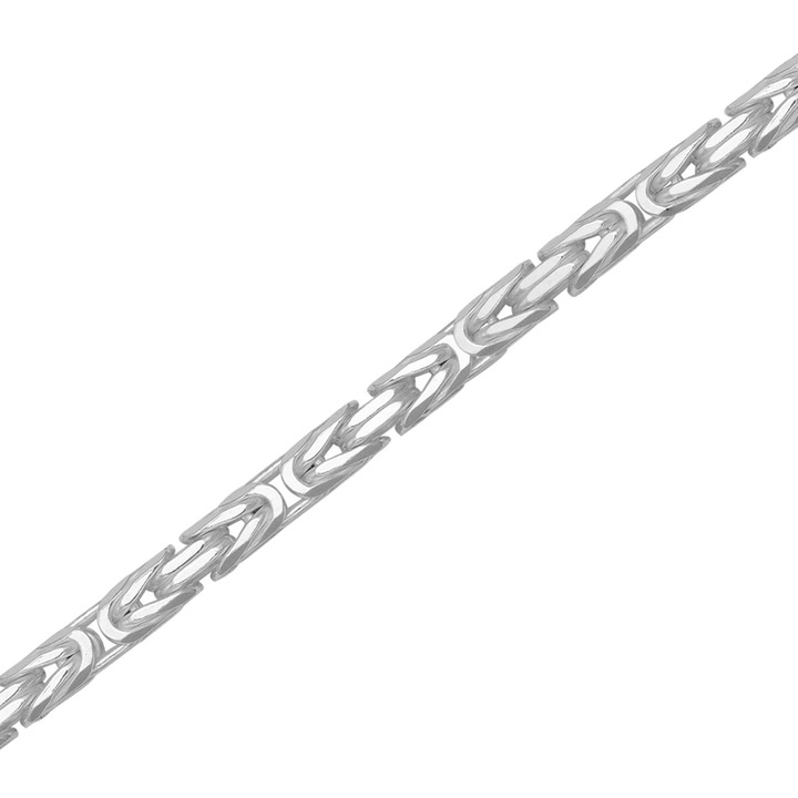 Férfi ezüst karkötő négyoldalú király 22 cm