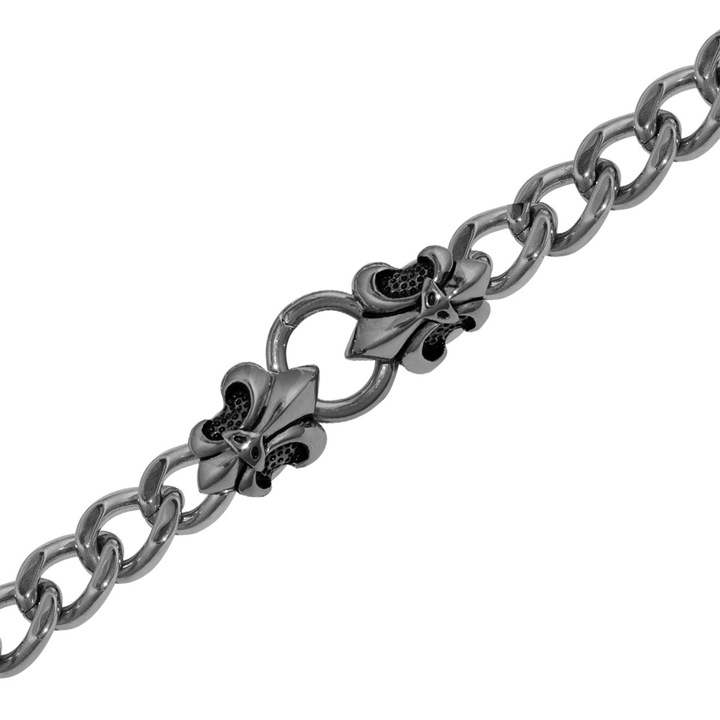 Acél karkötő fleur de lis zárral