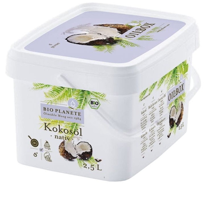 Ulei de cocos virgin, Bio Planete, Presat la rece, BIO, 2,5 l