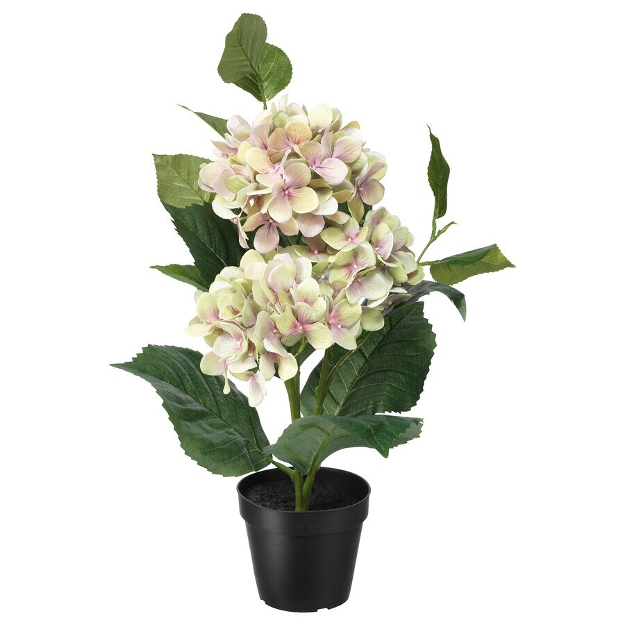 Planta artificiala, interior exterior Hortensia (Hydrangea) verde 12 cm -  