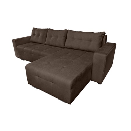 Coltar extensibil Venice, 287x169x96 cm, cu lada de depozitare, Maro