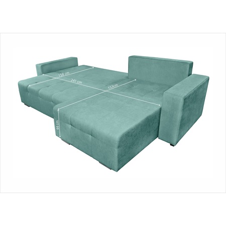 Coltar extensibil Venice, 287x169x96 cm, cu lada de depozitare, Mint