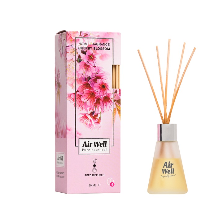 Odorizant de camera Agiva AirWell, Floare de cires, 50 ml