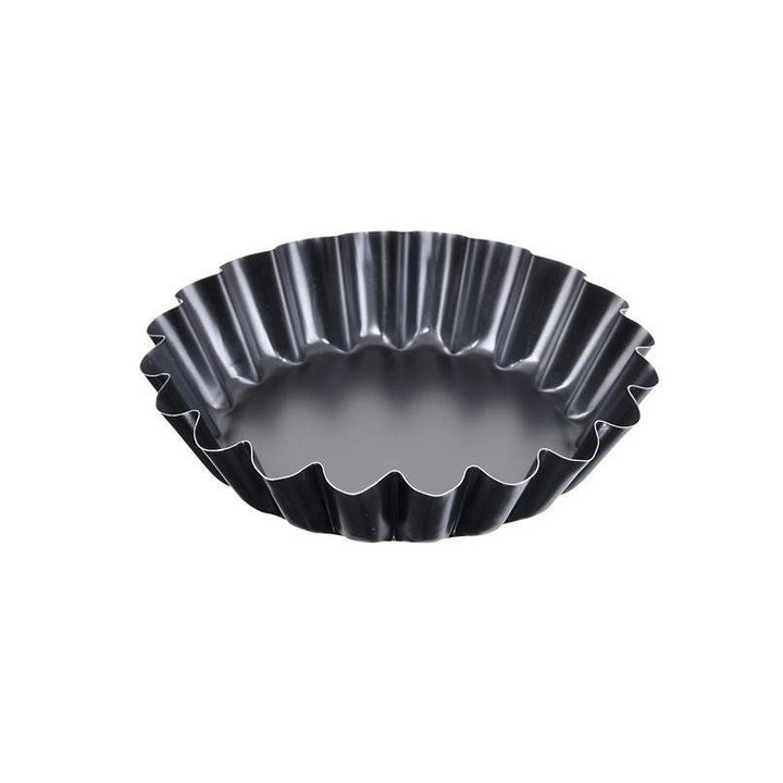 Комплект от 6 форми за мини тарти с вълнисти ръбове Orion, Metal, Black