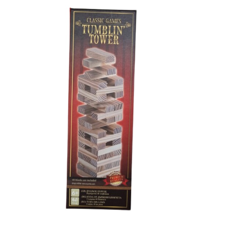 Семейна настолна игра Tumblin Tower, дърво, + 6 години
