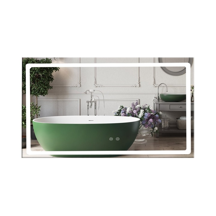 Oglinda LED patrata, Relax OGLJ23, 1200 X 650 mm, functie dezaburire, Led Touch