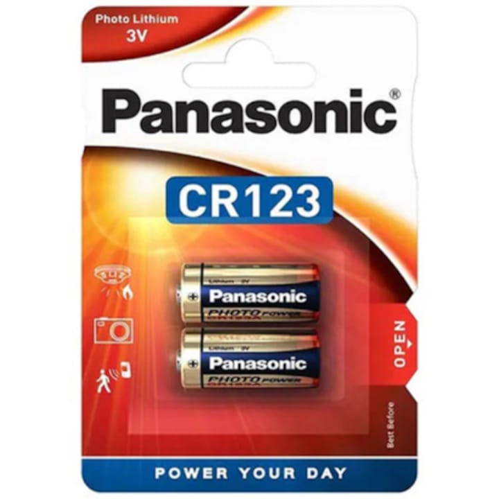Panasonic Photo Lithium CR 123 akkumulátor, 2 db