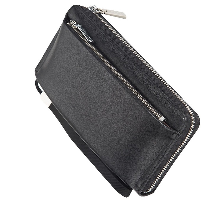 Portofel Unisex Baellerry, PD725, Negru, 22x11x4 cm