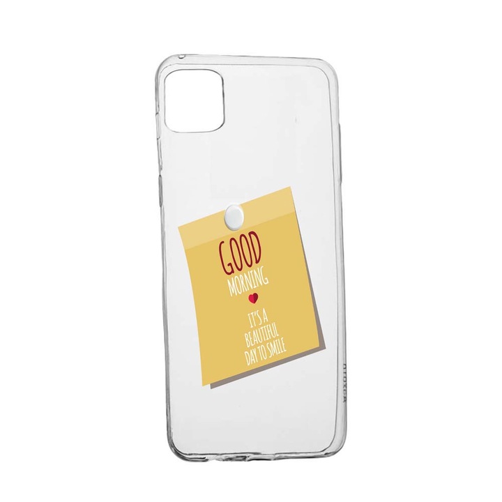 Szilikon védőtok, Motorola Moto G100, Good Morning Sticker, TR 48