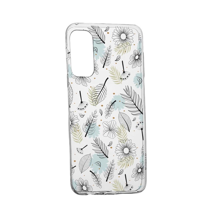 Силиконов калъф Unique за Realme V13 5G, Flowers, Transparent TR 81