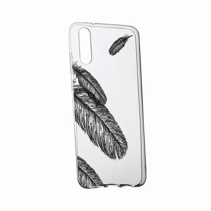 Силиконов калъф, съвместим с OnePlus Nord CE 5G, Feathers BW, устойчивост на износване, TR 18