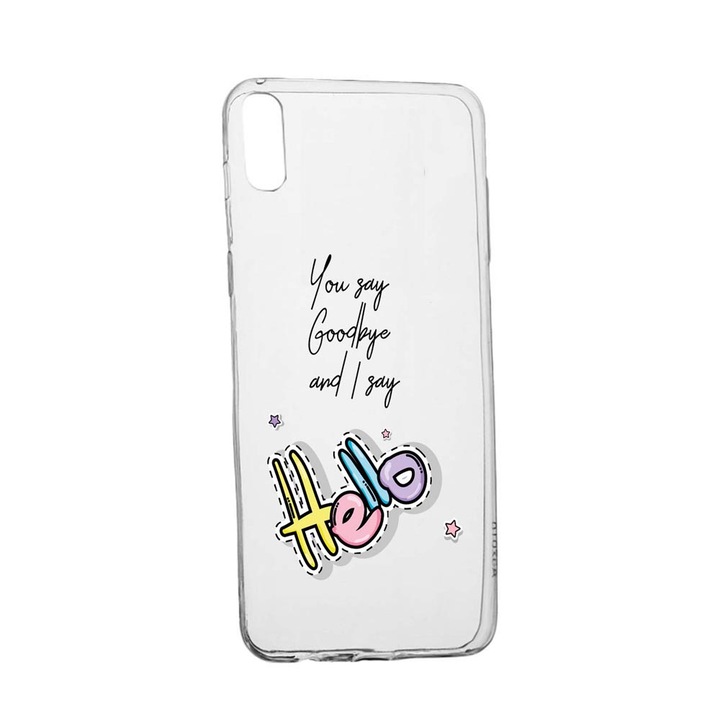 Силиконов калъф Unique за Apple iPhone XR, Say Hello, Transparent TR 148