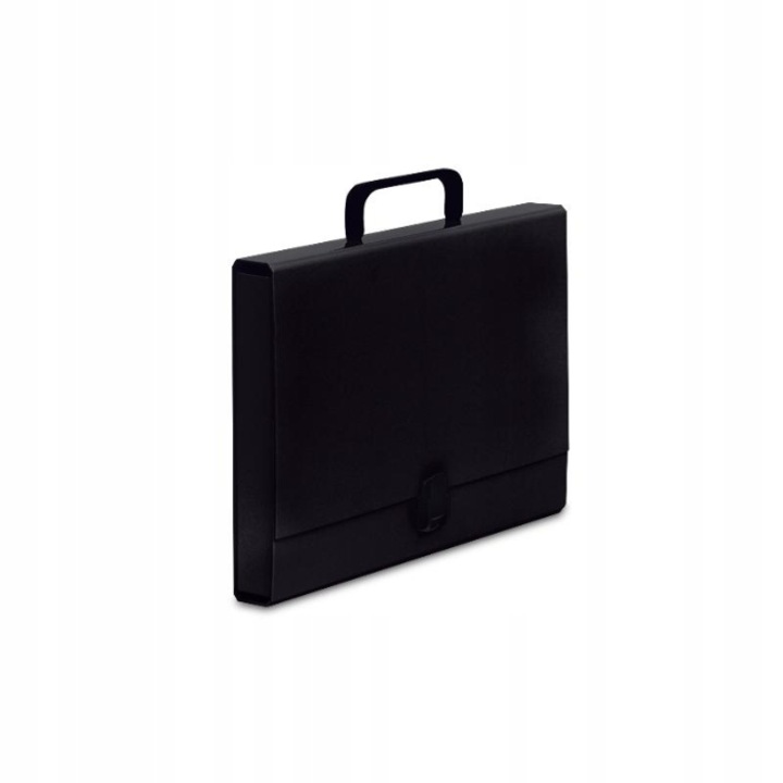 Servieta cu maner Vaupe, Format A4, Carton/Plastic, Negru