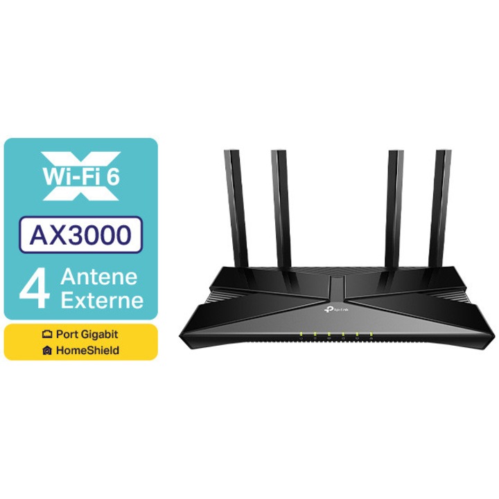 Router Wireless TP-Link Archer AX53, AX3000, Dual-Band, Wi-Fi 6, Dual-Core CPU, OFMA, Beamforming, HomeShield Security, Ultra-Low Latency, OneMesh™
