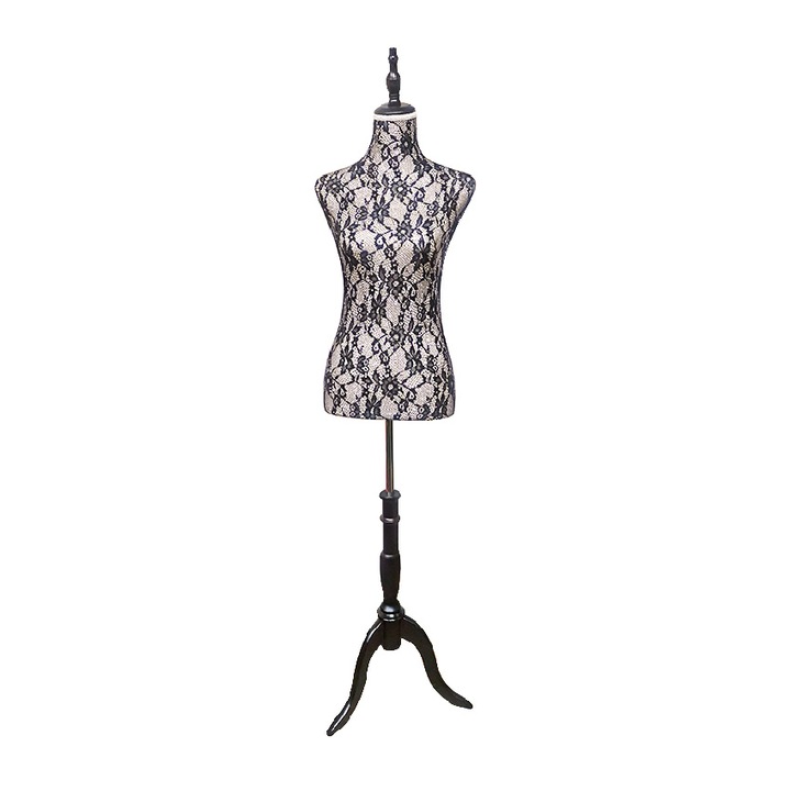Manechin dama pentru expunere haine, cu imprimeu si suport din lemn, 175 cm, Netstyle Power
