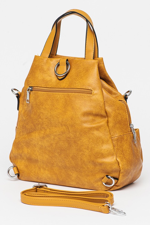 Francesca Rossi, Texturált műbőr hátizsák, Okkersárga