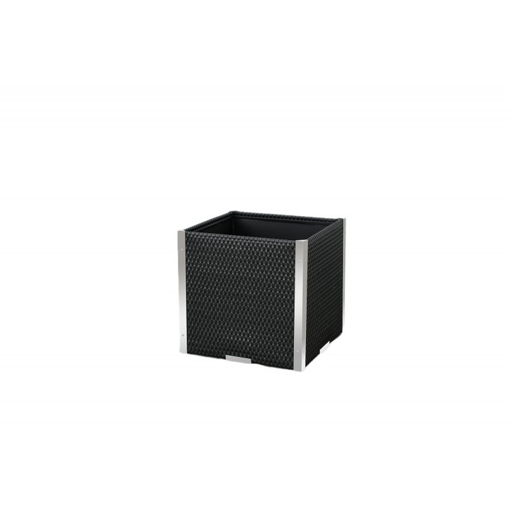 Polyrattan növényláda 46*46*46 cm fekete