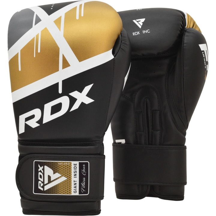 Rdx F7 EGO bokszkesztyűk, fekete/arany, 14 oz